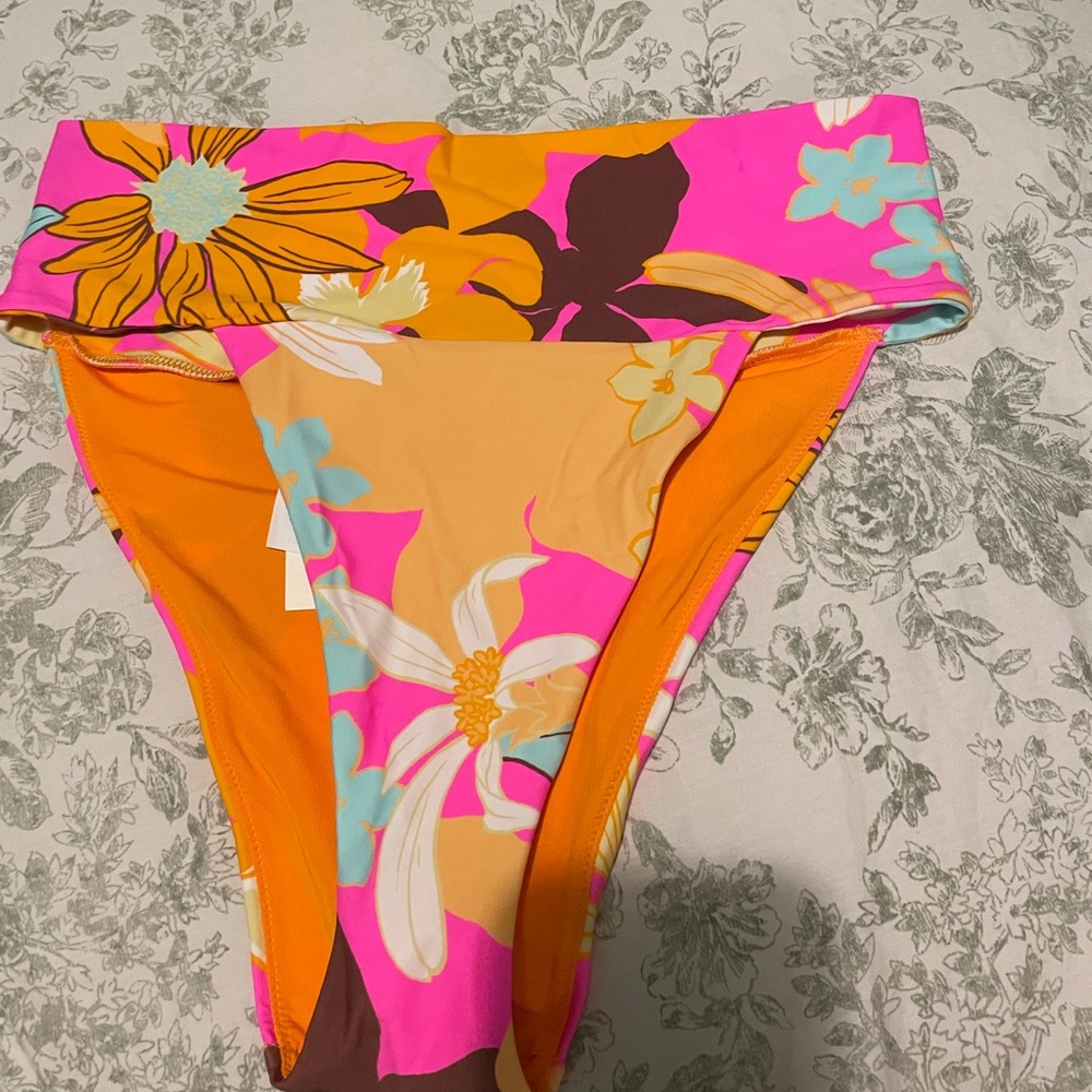 Aerie Tropical Print Bikini Bottom and top
